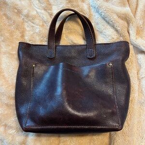 Dark Brown Leather Tote Bag